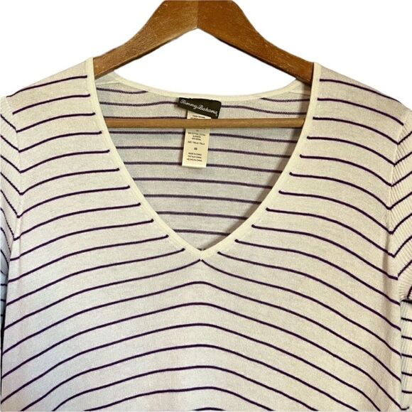 Tommy Bahama striped asymmetric sweater - Picture 2 of 10